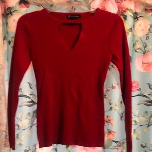 INC red choker neck sweater